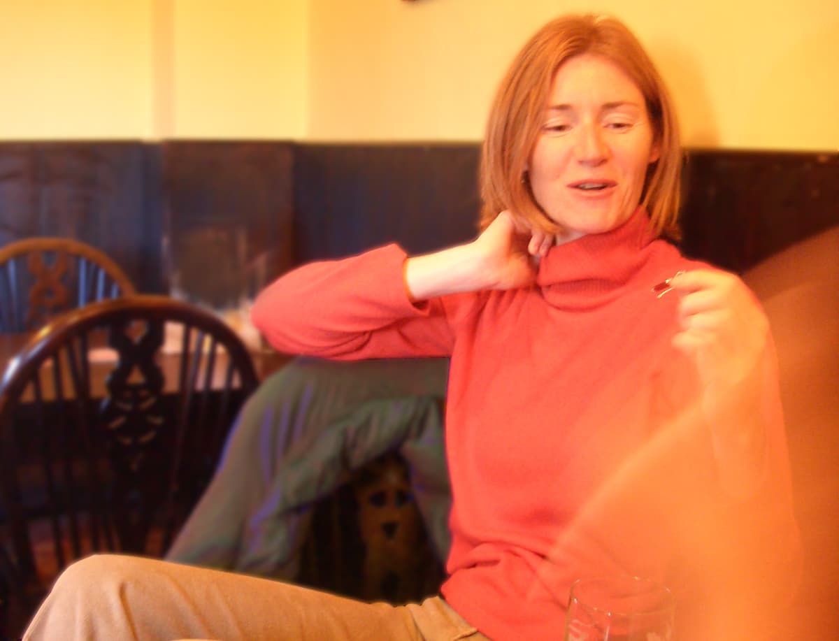 I think the conversation is about Pippa's earring that she's holding, not some foreign body found in the fish chowder.