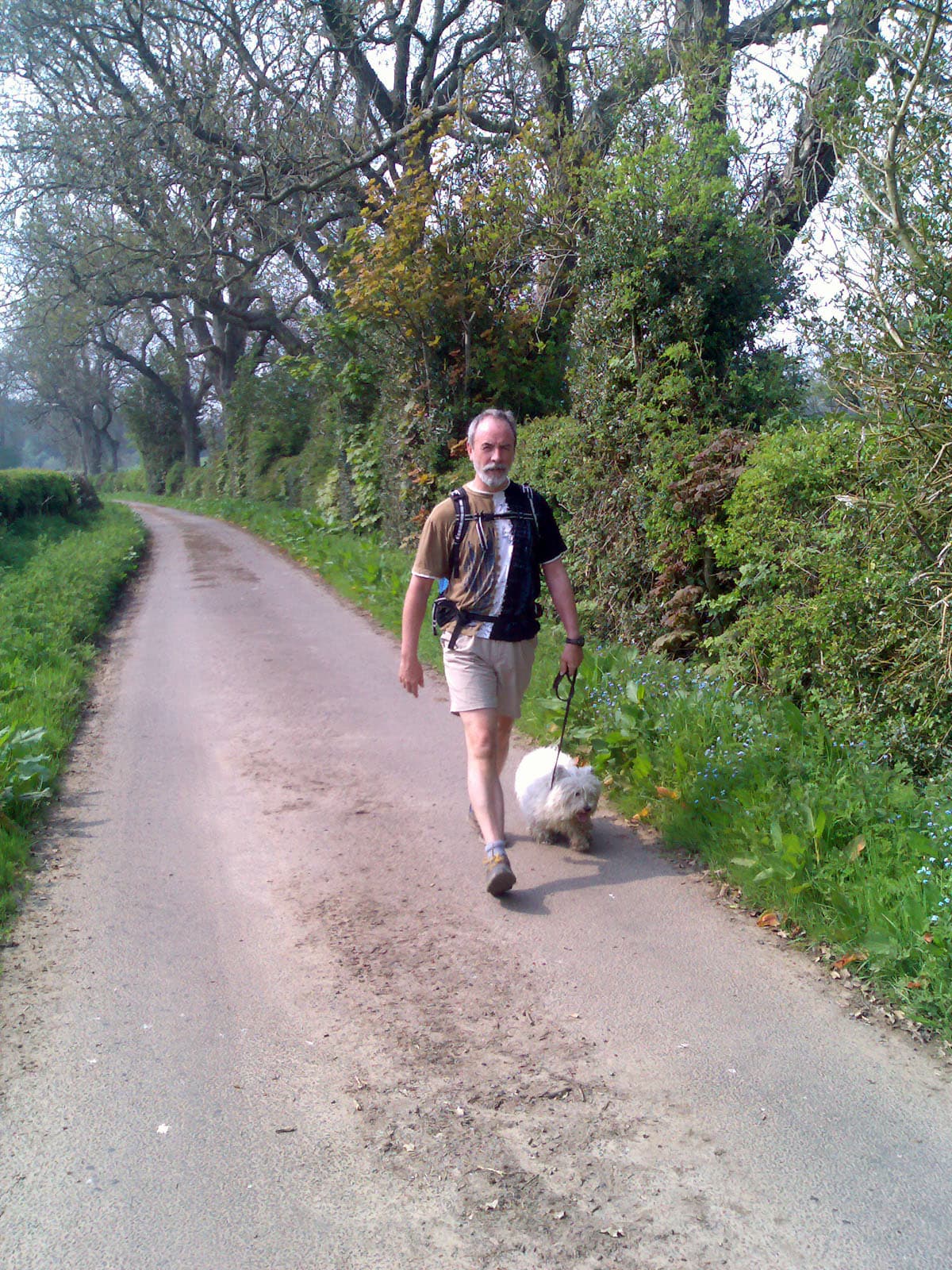 I look very determined in this photo; walking without any hesitation seems to encourage Dexter to do the same.