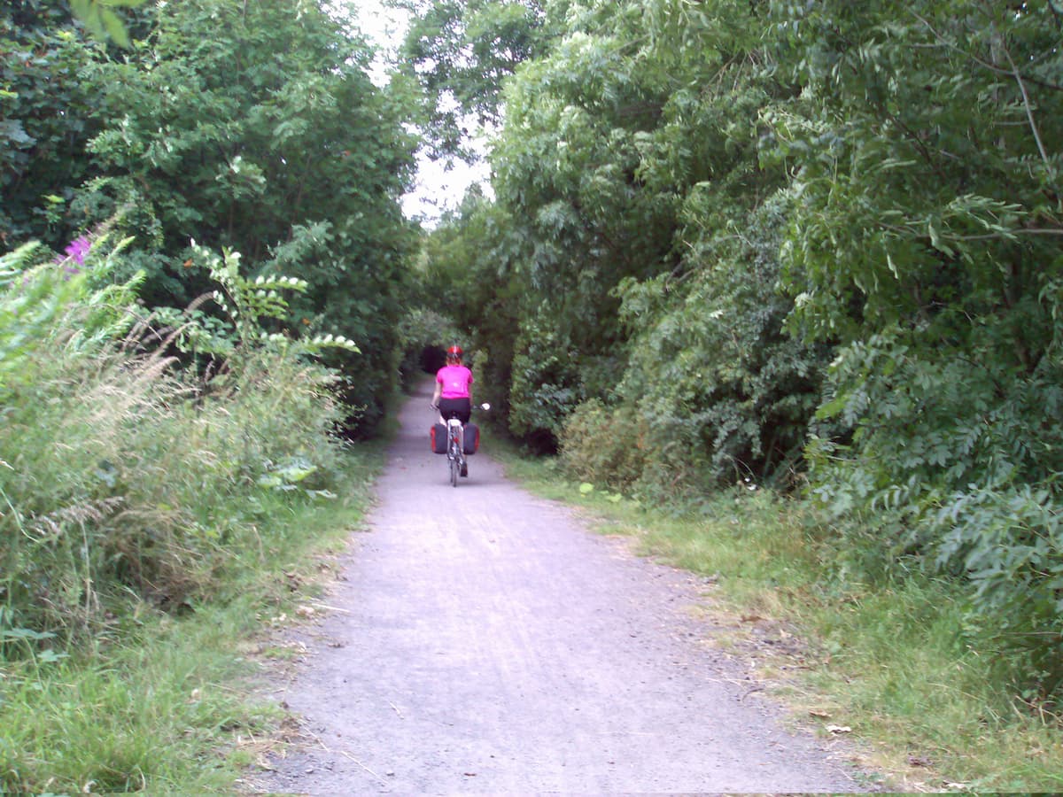 It's a pity I didn't get to take more photos of the trip but we were so busy riding and enjoying ourselves that I didn't fancy stopping and it was impossible to take photos on the move.  This is the cycleway/bridleway that runs through to Wide Open, at least I think it is.