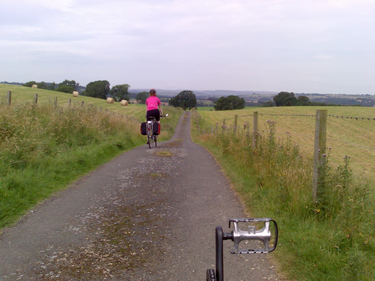This is the final downhill into Simonburn, it's a small single track lane with three gates to open and close, Pips can't wait to see Dexter the Dog and zooms off, her former fatigue forgotten.
