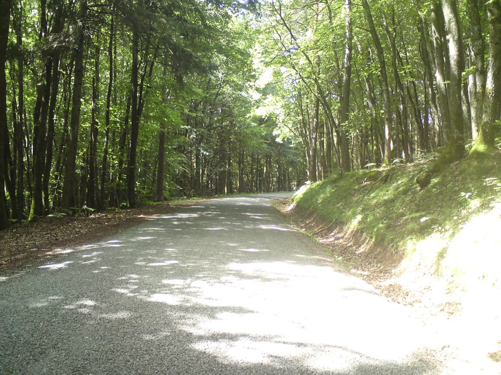 11.33 and I'm still slowly going up hill, though through some lovely country'side and, as you can see, all the roads are almost traffic free.