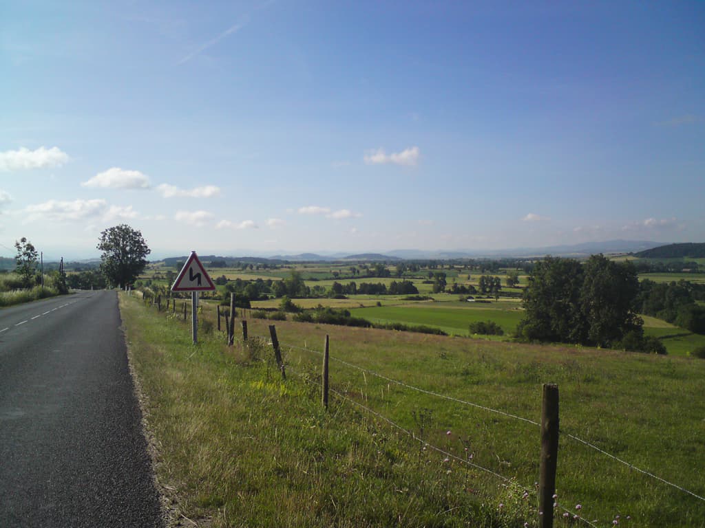 8.24, my life it was nice riding on the flat for a while, down towards All&egrave;gre and St Paulien.  I stopped for breakfast in St Paulien and was reminded by a passerby that All&egrave;gre is home to a recumbent festival, I remember reading about it Velovision.
