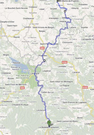 Day 8: St Martin de Fugeres to La Bastide Puylaurent