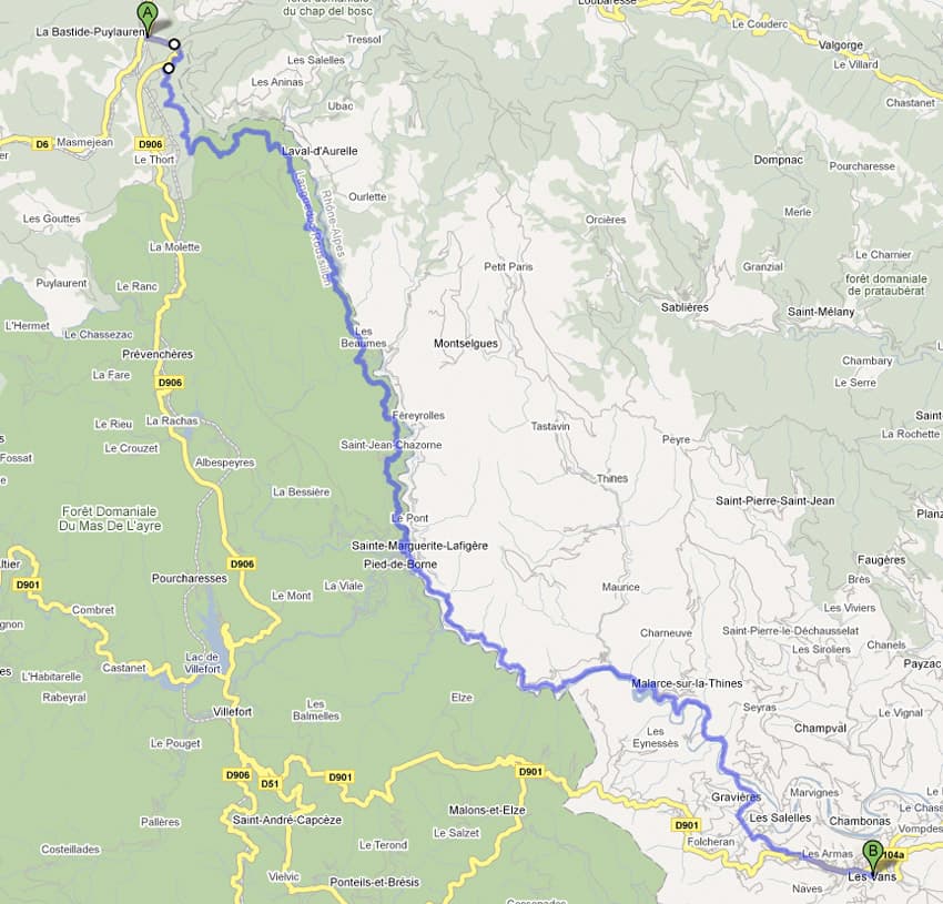 Stats: 45km, avg 18.9km/hr, max 50.8, 2.5hrs riding time.<p>This was going to be the best day: the payoff for all that climbing, a descent of about 42km, at times gentle but a lot of it was steep though the roads were quite curvy and not the best of tarmac so the max speed wasn't that high.