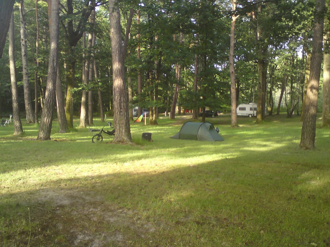 <p>Not actually Chateauroux in fact, some place with no name just 6km south near an exit to the A20.&nbsp; A nice enough site, with a pool that I couldn't set schema 'since' I'd forgotten my swimming trunks, and, as alway's, they were very friendly.</p><p>The site itself was largely shaded under large pine trees, but with the heat and no wind you could either stay outside and be eaten by mosquitos or stay in the tent and drip, I chose the latter.</p><p>I'd tried to choose a spot that wasn't actually under a tree, alway's do if I can, so that, were it to rain, you don't end up being dripped on long after the rain itself has stopped.&nbsp; Good job I did because there was an almighty storm during the night
 with thunder and lightening that got closer and closer until the thunder and the lightening were simultaneous.</p>