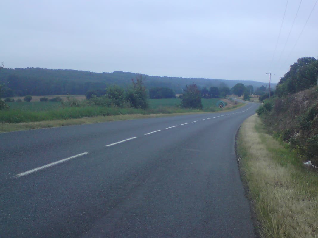 <p><em>10th July, 74km, Avg 13.5km/hr, Max 54km/hr, 5.5 hrs riding 7 hrs total.</em></p><p>Rollover this image to see a quick map of where Availles-Limouzine is.</p><p>The link below is to the map for this section, it's just a repeat of the maps from page one if you've already downloaded them.&nbsp; It's an pdf file.</p>rn<ul>rn<li><a href="images/27/3%20Montmorillon%20to%20Availles%20Limousine.pdf">Montmorillon to Availles Limousine</a> (2.7MB)</li>rn</ul>rn<p>It was a beautiful cool start out of Saint Savin, a quiet road following the Gartemps river.&nbsp; But I was tired and the landscape was more wheatfields and hills, each one of which was quite hard work.&nbsp; Still, it was great being out on such quiet roads, knowing that if you did have cars overtake they'd do so with lots of room to spare.</p><p>&nbsp;</p>