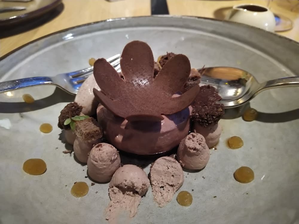 This was the pudding we shared chocolate in various forms, mousse, ice-cream and chocolate