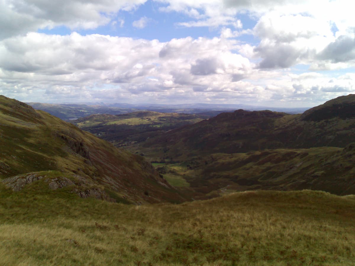 Well, what a pity, no photos from the top, no photos of our lovely lunch spot on a bit of warm rock looking west; we could see the sea.<p>This is on the way down, no tracks just a general direction and a bit boggy at times but nothing too bad.