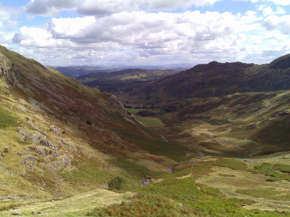 The way is a bit clearer now, we are heading down towards that road and the bridge.